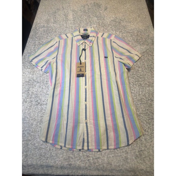 chubbies Other - Chubbies Men's Small Striped Short Sleeve‎ Button Down Shirt Resort NWT